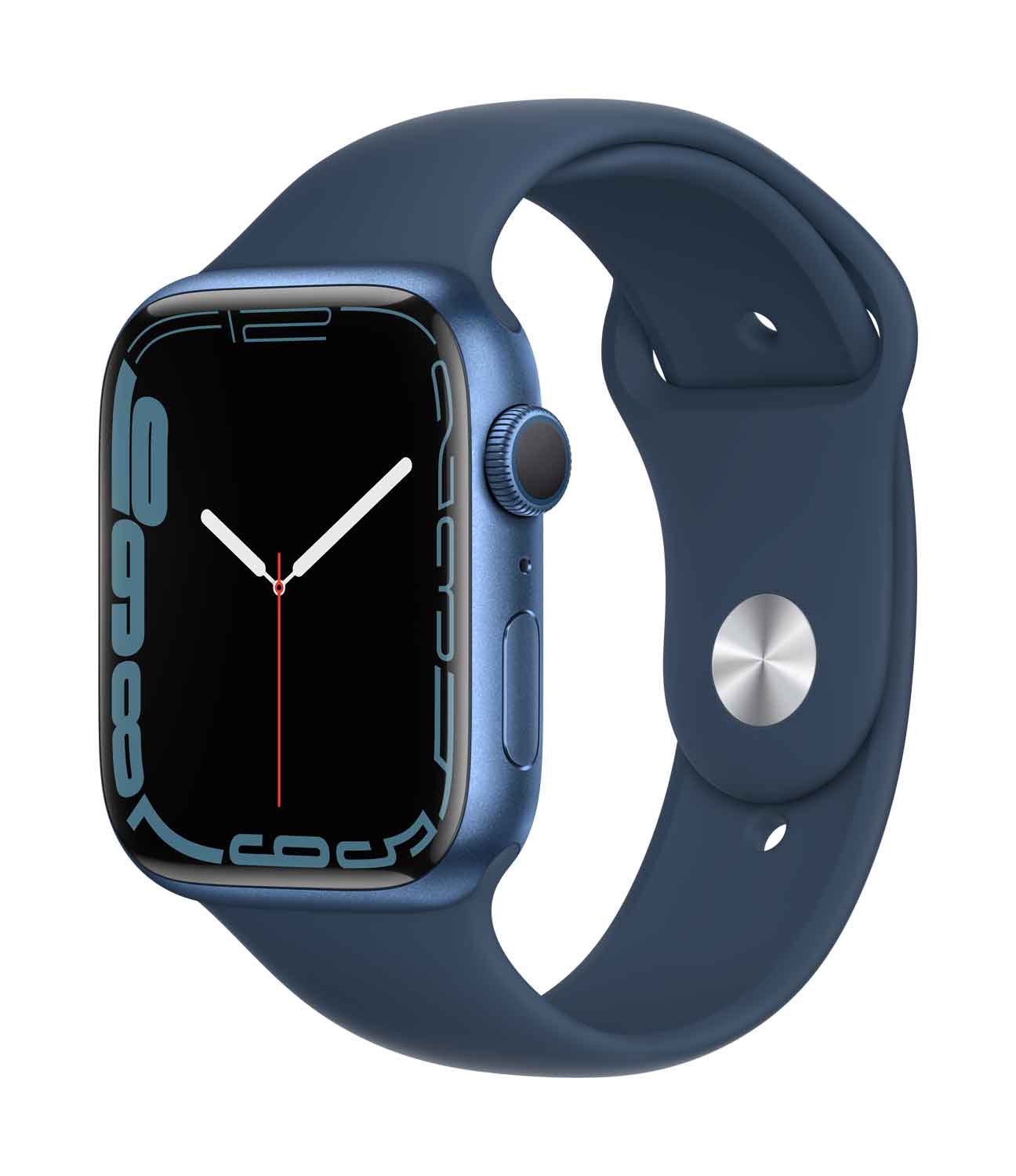 Купить Apple Watch Series 7 (GPS) - 45 mm - blaues Aluminium - intelligente Uhr mit Sportband - Flouroelastomer - Abyss Blue - Bandgröße: regelmäßig - 32GB - Wi-Fi, Bluetooth - 38,8 g (MKN83FD/A) в магазине wardena.ru