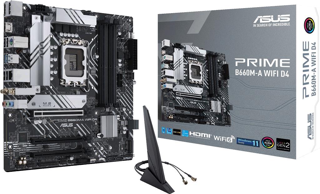 Купить ASUS PRIME B660M-A WIFI D4 - Motherboard - micro ATX - LGA1700-Sockel - B660 Chipsatz - USB-C Gen1, USB 3,2 Gen 1, USB 3,2 Gen 2 - Gigabit LAN, Wi-Fi, Bluetooth - Onboard-Grafik (CPU erforderlich) - HD Audio (8-Kanal) (9 (90MB1AE0-M0EAY0) в магазине wardena.ru