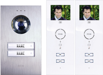 Купить m-e modern-electronics Vistadoor Video-Türsprechanlage Kabelgebunden Komplett-Set 2 Familienhaus Silber, Weiß (Vistus VD-6320) в магазине wardena.ru