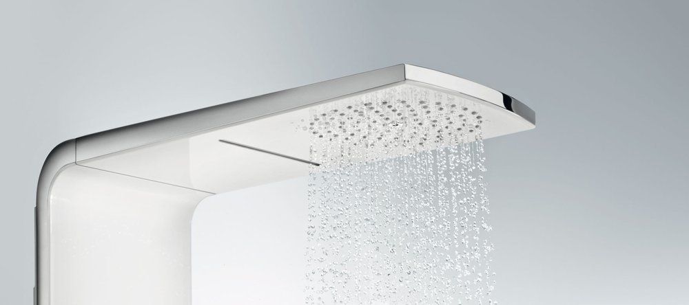Купить Hansgrohe Raindance Душевая панель Lift 180 2jet внешнего монтажа хром-белый матовый 27008400 в магазине wardena.ru