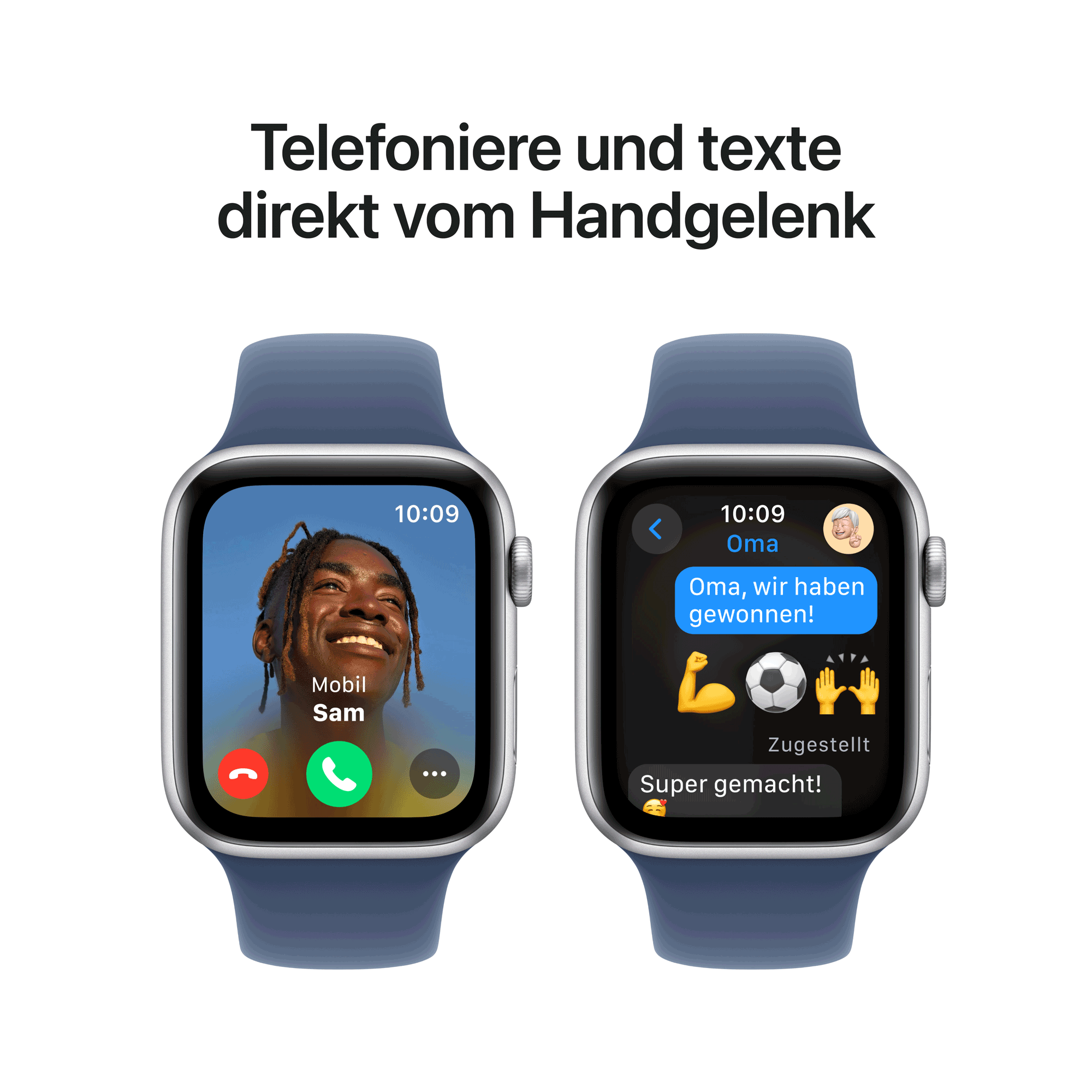 Купить Apple Watch SE GPS 44mm Silver Aluminium Case mit Denim Sport Band - M/L (MXER3QF/A) в магазине wardena.ru