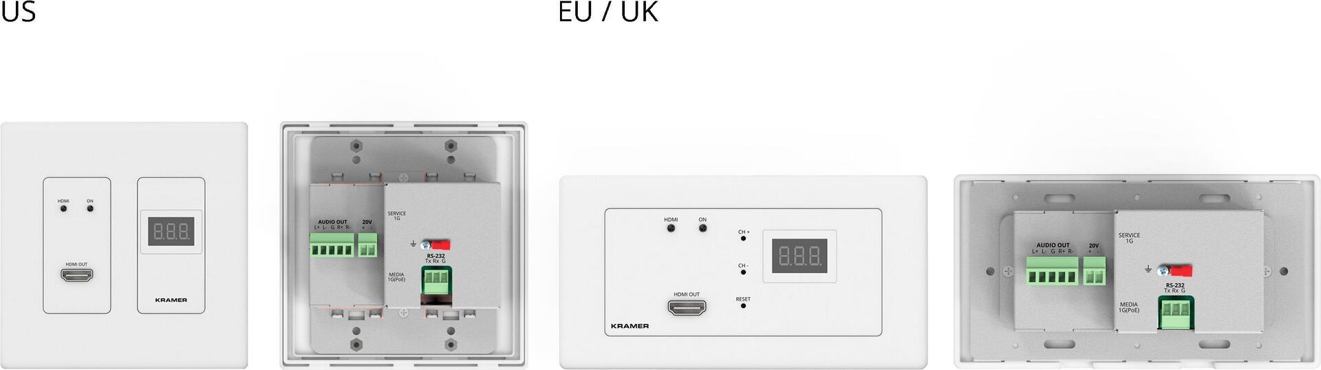 Купить Kramer Hochleistungs AVoIP Decoder für 4K60 4:2:0 Video über 1G Ethernet mit HDMI Ausgang, Unterputz-Decora-Format (59-00001395) в магазине wardena.ru