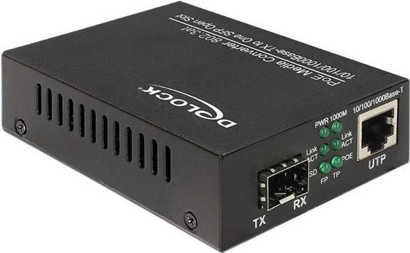 Купить DeLOCK 86180 - 1000 Mbit/s - IEEE 802.3,IEEE 802.3ab,IEEE 802.3af,IEEE 802.3at,IEEE 802.3u,IEEE 802.3z - SFP - Verkabelt - Status - Schwarz (86180) в магазине wardena.ru