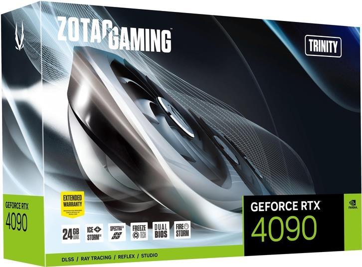 Купить ZOTAC GAMING GeForce RTX 4090 Trinity - OC Edition - Grafikkarten - NVIDIA GeForce RTX 4090 - 24GB GDDR6X - PCIe 4,0 x16 - HDMI, 3 x DisplayPort (ZT-D40900J-10P) в магазине wardena.ru
