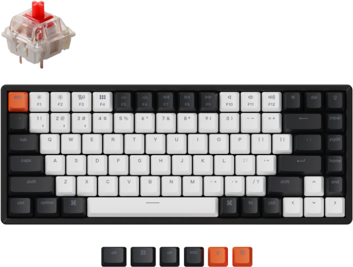 Купить Kabellose Gaming-Tastatur Keychron K2 RGB, kabellos, Hot-Swap-fähig - US-Lieferung - Gateron Red (K2-C1H) (K2-C1H) в магазине wardena.ru
