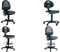 Купить Topstar Arbeitsstuhl TEC 50, Kunstleder, schwarz, ohne Fußring, Spezial-Muldensitz, stabiles Fußkreuz, Lehnenhöhe: (72250 D10) в магазине wardena.ru
