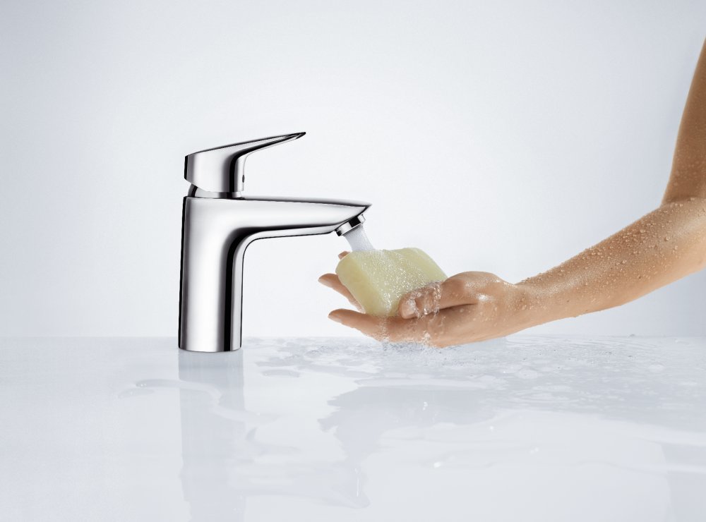 Купить Hansgrohe Logis Смеситель для раковины 100 однорычажный без сливного набора хром 71101000 в магазине wardena.ru