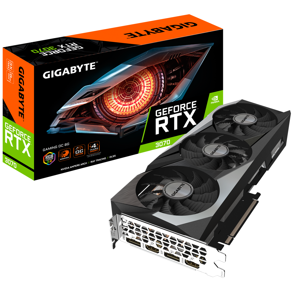 Купить Gigabyte GeForce RTX 3070 GAMING OC 8G (rev. 2.0) - Grafikkarten - GF RTX 3070 - 8 GB GDDR6 - PCIe 4.0 x16 - 2 x HDMI, 2 x DisplayPort (GV-N3070GAMING OC-8GD 2.0) в магазине wardena.ru