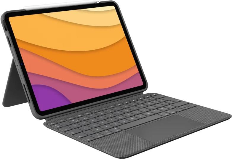 Купить Logitech Combo Touch - Tastatur und Foliohülle - mit Trackpad - hintergrundbeleuchtet - Apple Smart connector - QWERTY - GB - Oxford Gray - für Apple 10.9"  iPad Air (4. Generation) (920-010303) в магазине wardena.ru