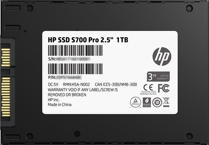 Купить HP S700 PRO - SSD - 1TB - intern - 2.5" (6,4 cm) - SATA 6Gb/s (2LU81AA#ABB) в магазине wardena.ru
