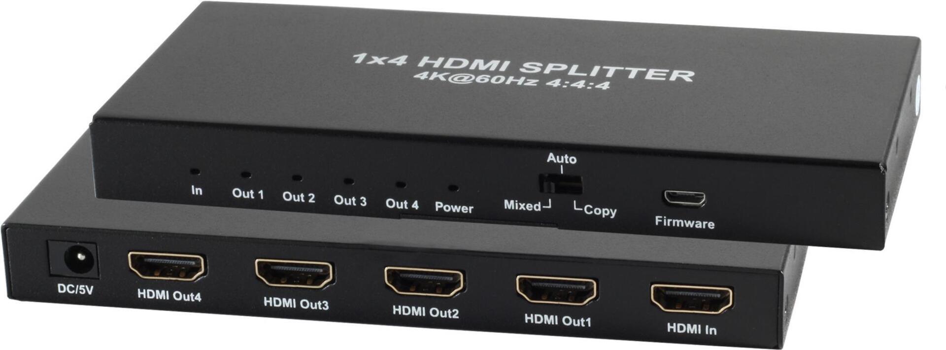 Купить S/CONN maximum connectivity HDMI Verteiler 1x IN - 4x OUT, 4K2K 60Hz (05-10002) в магазине wardena.ru