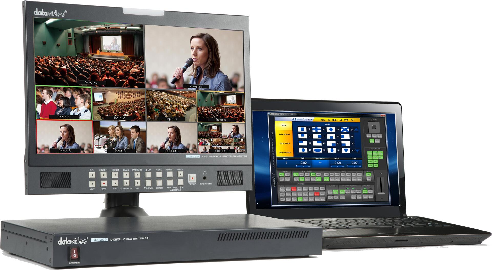 Купить DataVideo SE-1200MU - HDMI - Schwarz - 720p,1080i,1080p - 1U - 19 W - 440 mm (2200-1200) в магазине wardena.ru