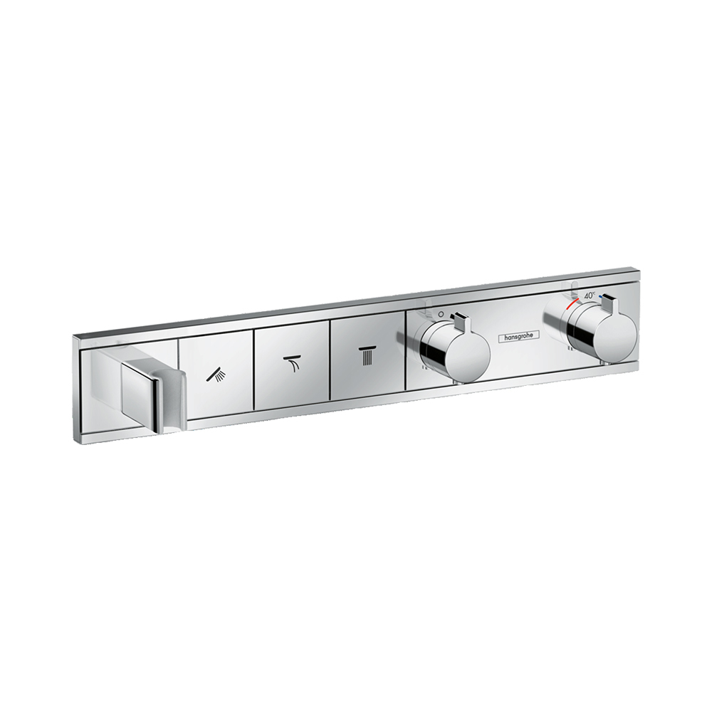 Купить Hansgrohe RainSelect Термостат для душа скрытого монтажа с 3 кнопками хром-белый матовый 15356400 в магазине wardena.ru