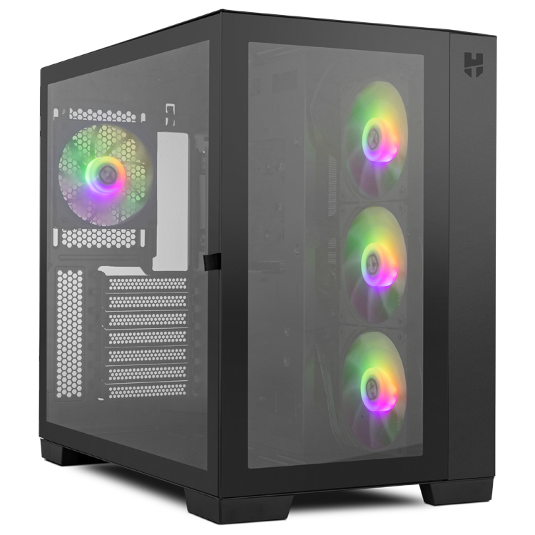 Купить NOX Hummer Astra - Midi Tower - PC - Schwarz - ATX - ITX - micro ATX - Stahl - Gehärtetes Glas - Gaming (NXHUMMERASTRABK) в магазине wardena.ru