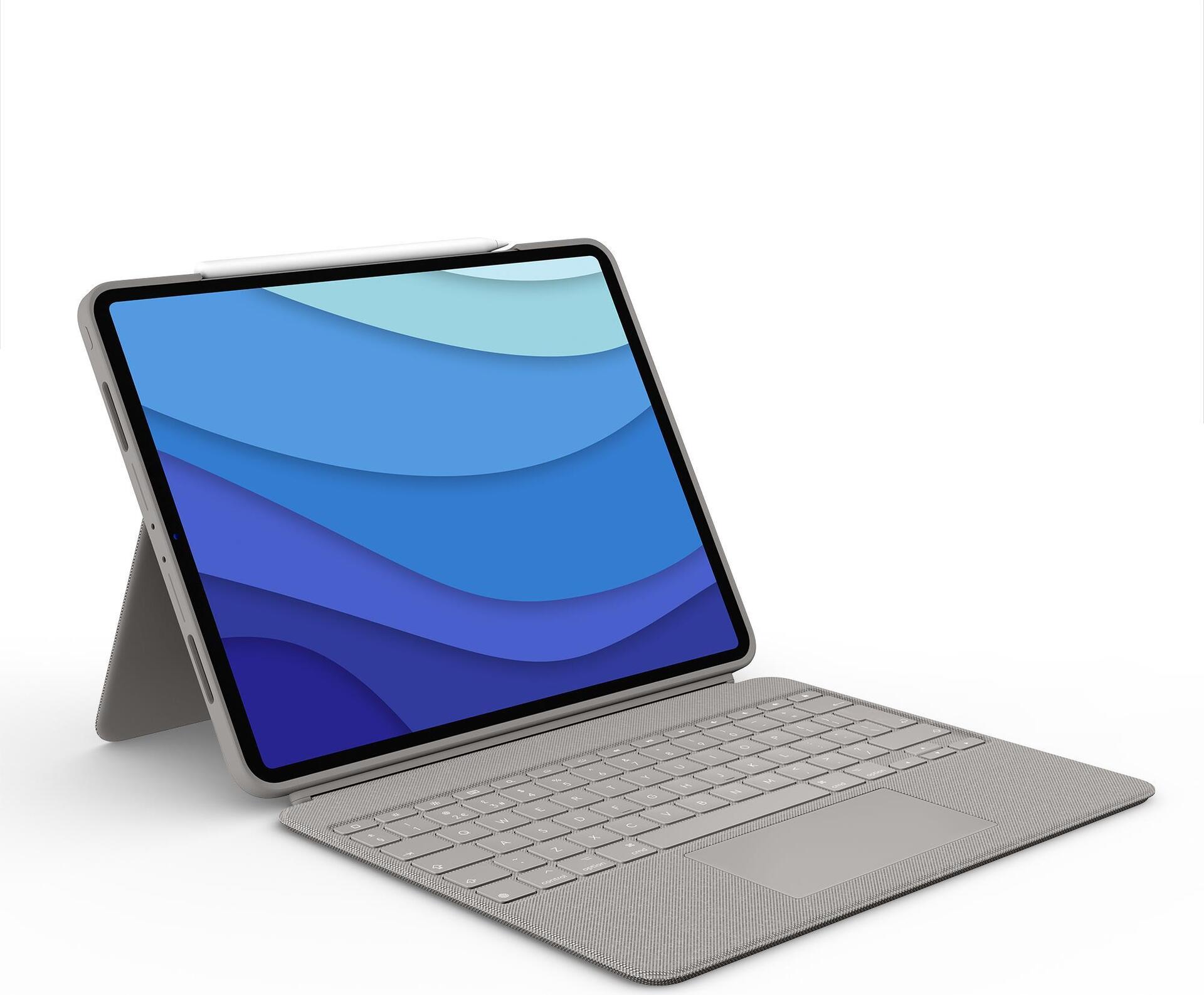 Купить Logitech Combo Touch - Tastatur und Foliohülle - mit Trackpad - hintergrundbeleuchtet - Apple Smart connector - QWERTZ - Schweiz - Sand - für Apple 12.9"  iPad Pro (5. Generation) (920-010217) в магазине wardena.ru
