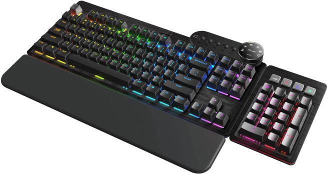 Купить Mountain Everest Max - Tastatur - mit Mediendock - Hintergrundbeleuchtung - USB-C - QWERTY - USA - Tastenschalter: CHERRY MX Red - schwarz (MG-EVK1B-CR1-US) в магазине wardena.ru