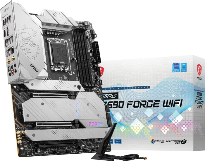 Купить MSI MPG Z690 FORCE WIFI - Motherboard - ATX - LGA1700-Sockel - Z690 Chipsatz - USB-C Gen2, USB 3.2 Gen 1, USB 3.2 Gen 2, USB-C Gen 2x2 - 2.5 Gigabit LAN, Wi-Fi, Bluetooth - Onboard-Grafik (CPU erforderlich) - HD Audio (8 (7D30-006R) в магазине wardena.ru