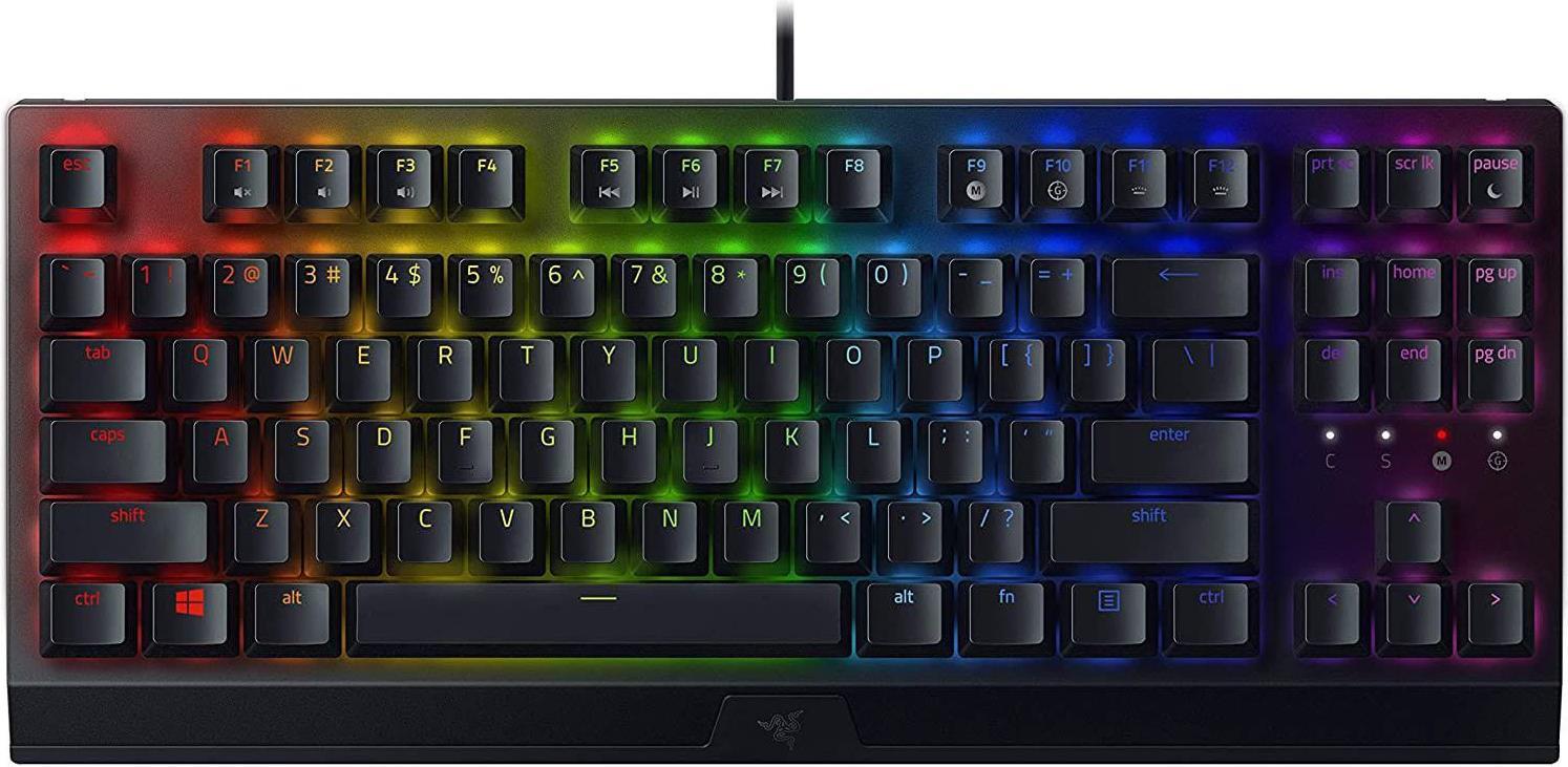 Купить Kompakte Gaming-Tastatur Razer BlackWidow V3 Tenkeyless, grüner Schalter, RU-Layout (RZ03-03490700-R3R1) в магазине wardena.ru