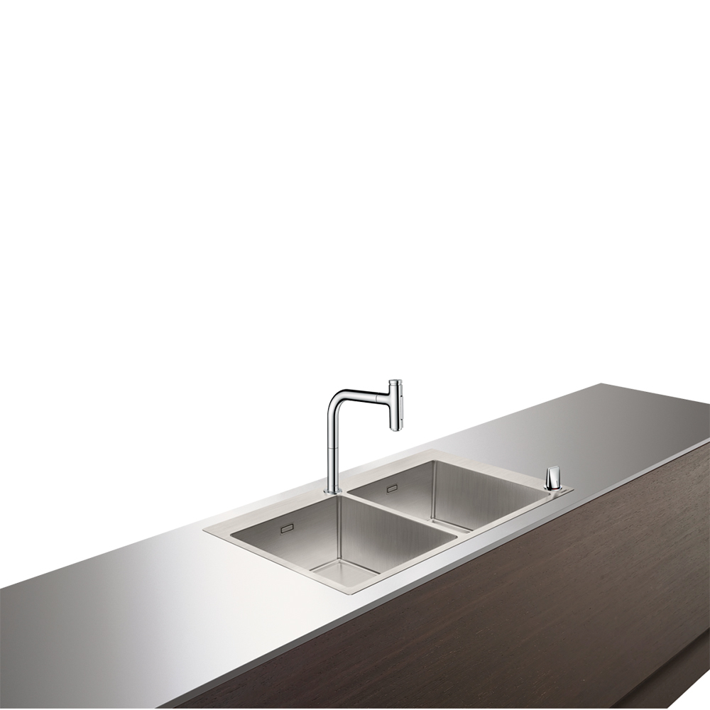 Купить Hansgrohe C71-F765-10 Комбинация для кухни 370/370 сталь 43203800 в магазине wardena.ru