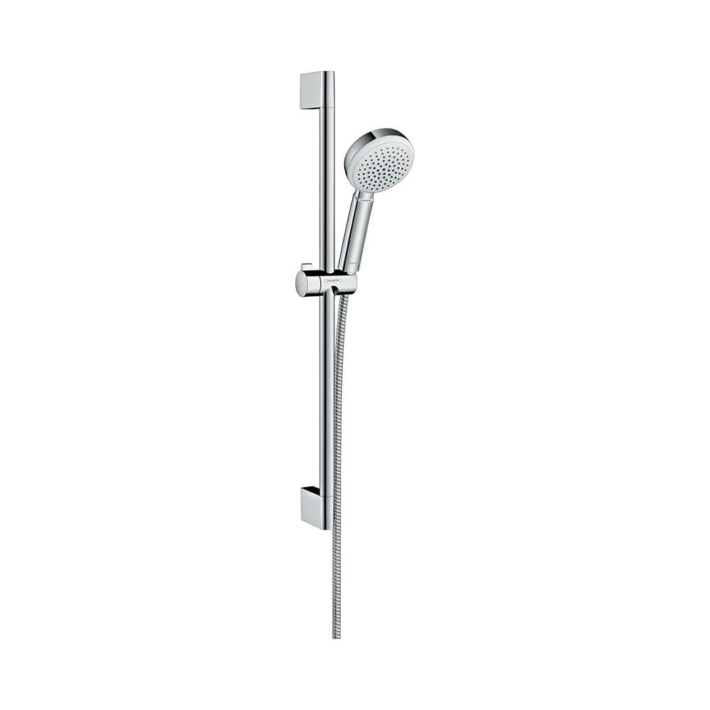Купить Hansgrohe Crometta 100 Душевой набор 1jet EcoSmart 9 л/мин со штангой 65 см хром-белый матовый 26655400 в магазине wardena.ru