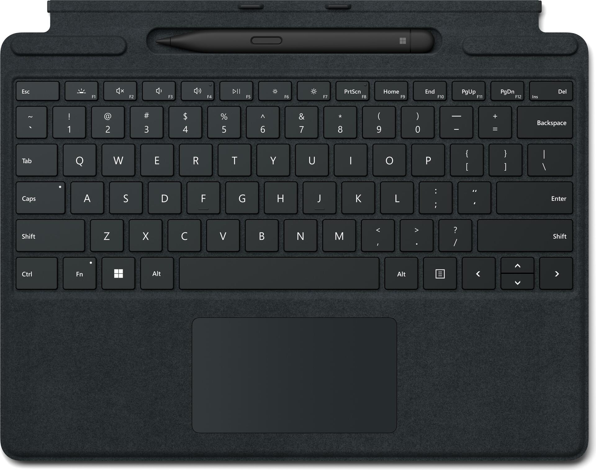 Купить Microsoft Surface Pro Signature Keyboard - Tastatur - mit Touchpad, Beschleunigungsmesser, Surface Slim Pen 2 Ablage- und Ladeschale - AZERTY - Französisch - Schwarz - kommerziell - mit Slim Pen 2 - für Surface Pro 8, Pr (8X8-00004) в магазине wardena.ru
