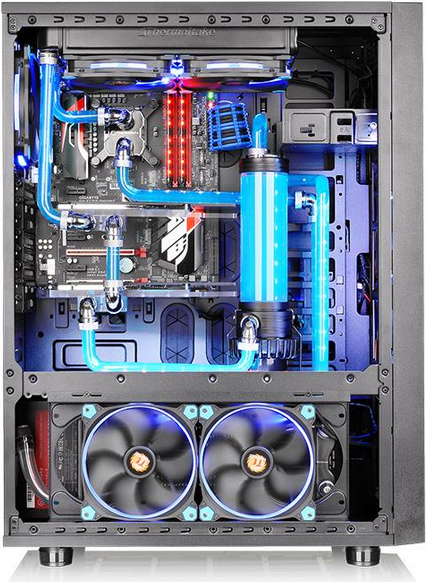 Купить Thermaltake Core X71 - TG Edition - Full Tower - ATX - ohne Netzteil (PS/2) - Schwarz - USB/Audio (CA-1F8-00M1WN-02) в магазине wardena.ru
