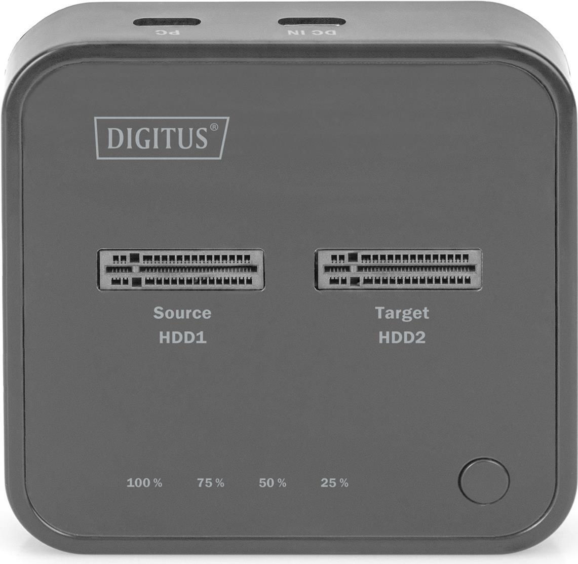 Купить DIGITUS - SSD-Dockingstation mit Datenanzeige, Offline Clone Schächte: 2 - M.2 - M.2 NVMe Card - USB-C 3.2 (Gen 2) - Schwarz (DA-71545) в магазине wardena.ru
