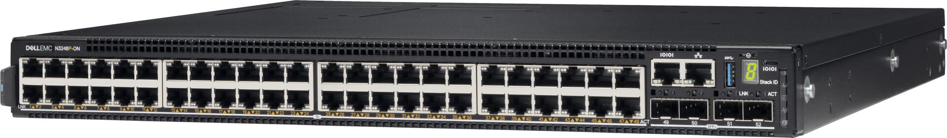 Купить Dell EMC PowerSwitch N3248P-ON - Switch - L3 - managed - 48 x 10/100/1000 (PoE+) + 4 x 10 Gigabit SFP+ + 2 x 100 Gigabit QSFP28 - Luftstrom von vorne nach hinten - an Rack montierbar - PoE+ - CAMPUS Smart Value (210-ASPR) в магазине wardena.ru