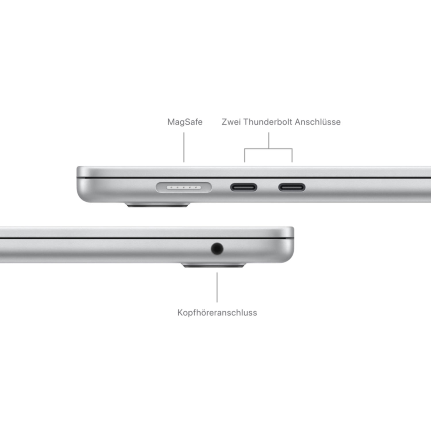 Купить APPLE MacBook Air 38,91cm 15,3Zoll Apple M3 chip with 8core CPU and 10core GPU 24GB 512GB SSD Silver (MC9J4D/A) в магазине wardena.ru