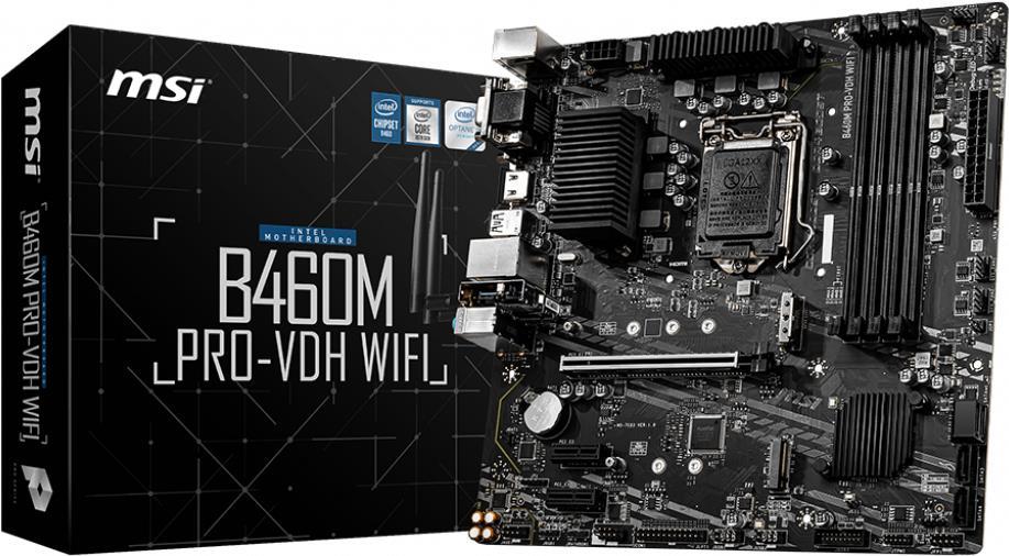 Купить MSI B460M PRO-VDH WIFI - Motherboard - micro ATX - LGA1200-Sockel - B460 Chipsatz - USB 3.2 Gen 1 - Bluetooth, Gigabit LAN, Wi-Fi - Onboard-Grafik (CPU erforderlich) - HD Audio (8-Kanal) (7C83-003R) в магазине wardena.ru