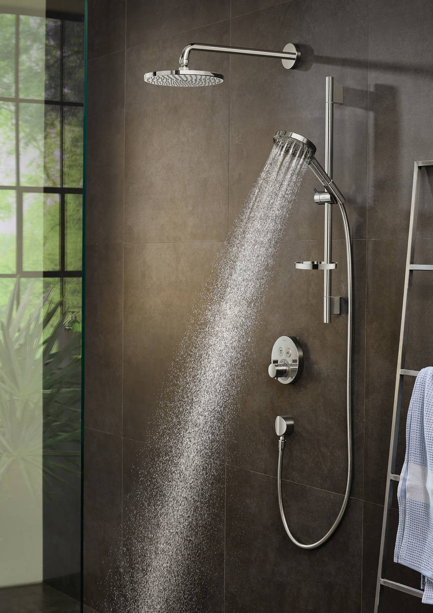 Купить Hansgrohe Термостат ShowerSelect S для 2 потребителей скрытый монтаж хром-черный матовый 15743340 в магазине wardena.ru