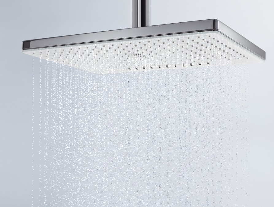 Купить Hansgrohe Rainmaker Select Верхний душ 460 2jet EcoSmart 9 л/мин с потолочным подсоединением хром-белый матовый 24014400 в магазине wardena.ru