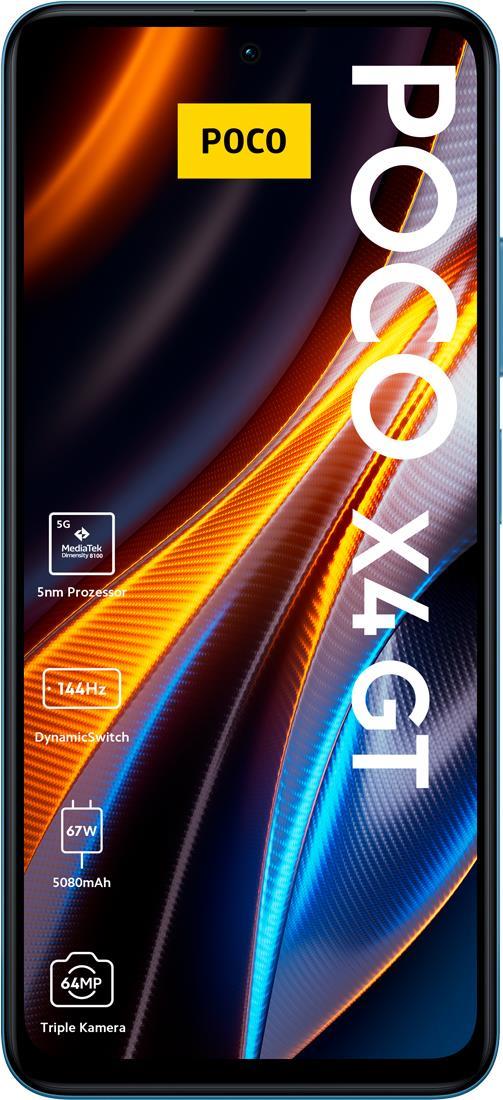 Купить Xiaomi POCO X4 GT 128GB Blue [16,76cm (6.6") LCD Display, MIUI 13 for Poco, 64MP Triple-Kamera] (MZB0C14EU) в магазине wardena.ru
