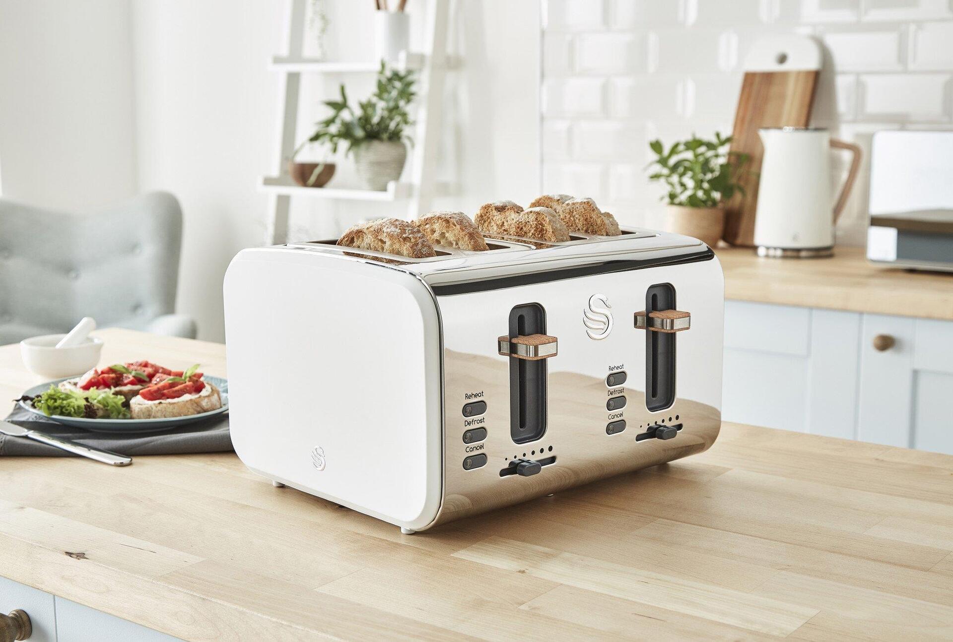 Купить Swan ST14620WHTN Toaster 4 Scheibe(n) Edelstahl - Weiß 1500 W (ST14620WHTN) в магазине wardena.ru