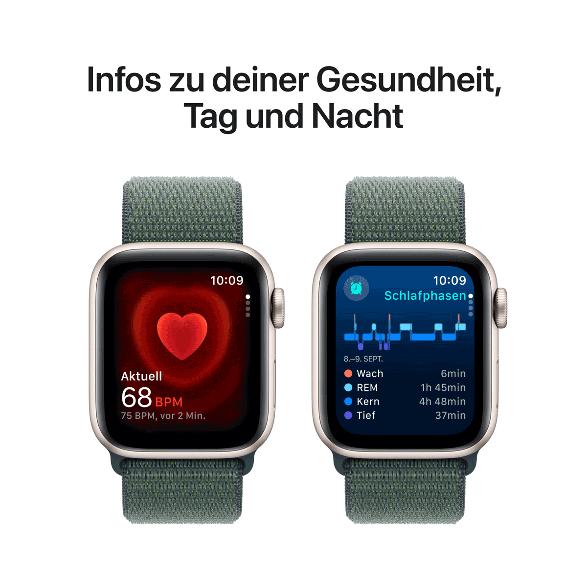 Купить Apple Watch SE GPS + Cellular 40mm Starlight Aluminium Case mit Lake Green Sport Band (MXGH3QF/A) в магазине wardena.ru