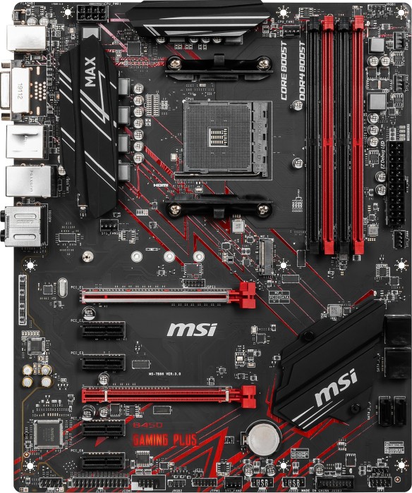 Купить MSI B450 GAMING PLUS MAX - Motherboard - ATX - Socket AM4 - AMD B450 Chipsatz - USB 3.1 Gen 1, USB 3.1 Gen 2 - Gigabit LAN - Onboard-Grafik (CPU erforderlich) - HD Audio (8-Kanal) (7B86-016R) в магазине wardena.ru