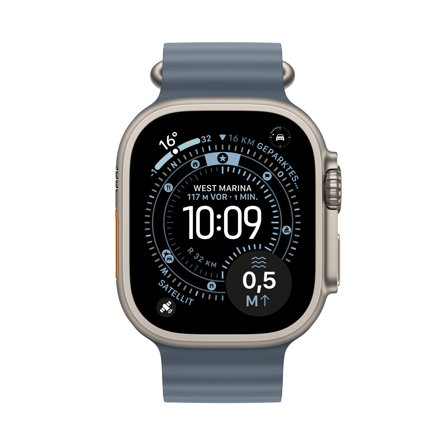 Купить Apple Watch Ultra 3 Titanium Cellular 49mm Natur (Ocean Armband maritimblau) (MEWH4QF/A) в магазине wardena.ru