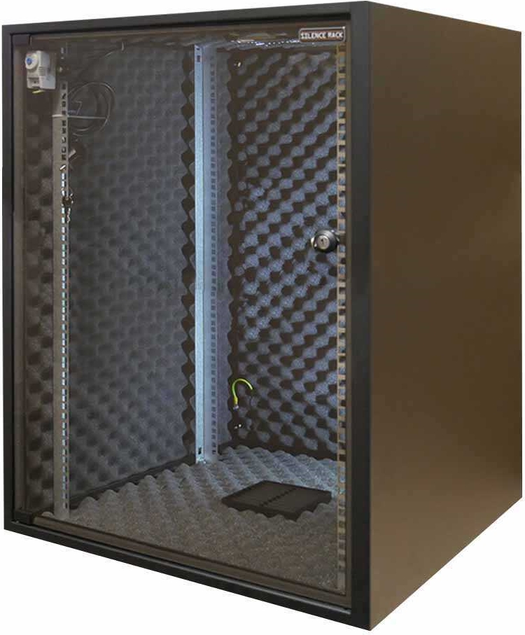 Купить SILENCE RACK Schallgedämmter 19"-Schrank Office - 15 HE - 1 SILENT-Lüfter - BxT 600x800 mm - Glastür - schwarz (SRO156080B) в магазине wardena.ru