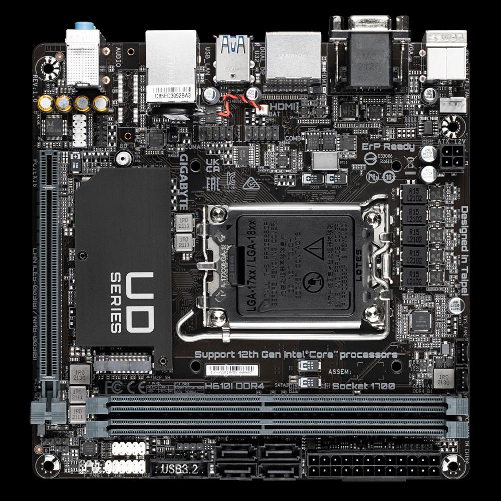 Купить Gigabyte H610I DDR4 - Intel - LGA 1700 - Intel® Celeron® - Intel® Core™ i3 - Intel Core i5 - Intel Core i7 - Intel Core i9 - Intel® Pentium®G - LGA 1700 - DDR4-SDRAM - 64 GB (H610I DDR4) в магазине wardena.ru
