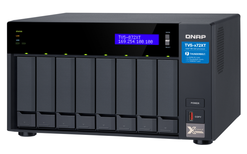 Купить QNAP TVS-872XT - Festplatte - SSD - Serial ATA III - 2.5,3.5"  - 0 - 1 - 5 - 6 - 10 - 50 - 60 - JBOD - FAT32,HFS+,NTFS,ext3,ext4 - 1,7 GHz (TVS-872XT-I5-16G) в магазине wardena.ru