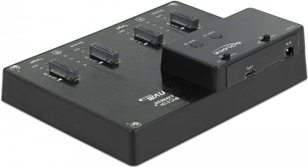 Купить Delock - SSD-Dockingstation mit Klon-Funktion Schächte: 4 - M.2 - M.2 NVMe Card - USB 3,2 (Gen 2) - Schwarz (64124) в магазине wardena.ru