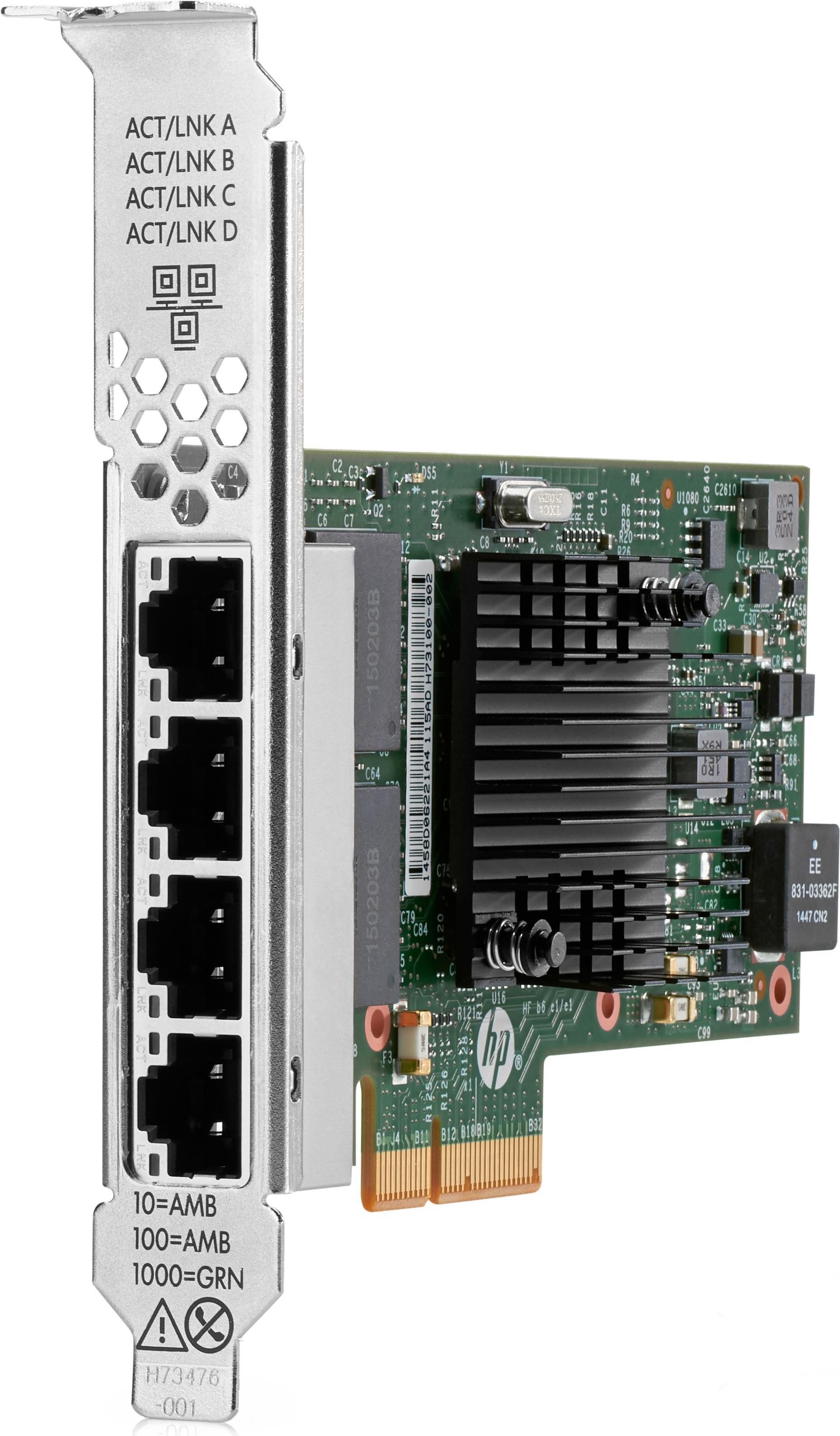 Купить HPE 366T - Netzwerkadapter - PCIe 2.1 x4 Low-Profile - Gigabit Ethernet x 4 - für Edgeline e920, ProLiant DL360 Gen10 (811546-B21) в магазине wardena.ru