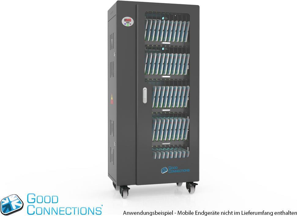 Купить Good Connections - Wagen (synchronisieren, laden und unter UV-Licht reinigen) - für 65 Tablets - verriegelbar - Aluminium, Stahl, Acryl - Schwarz - Ausgang: 5 V (PCT01-A65S) в магазине wardena.ru