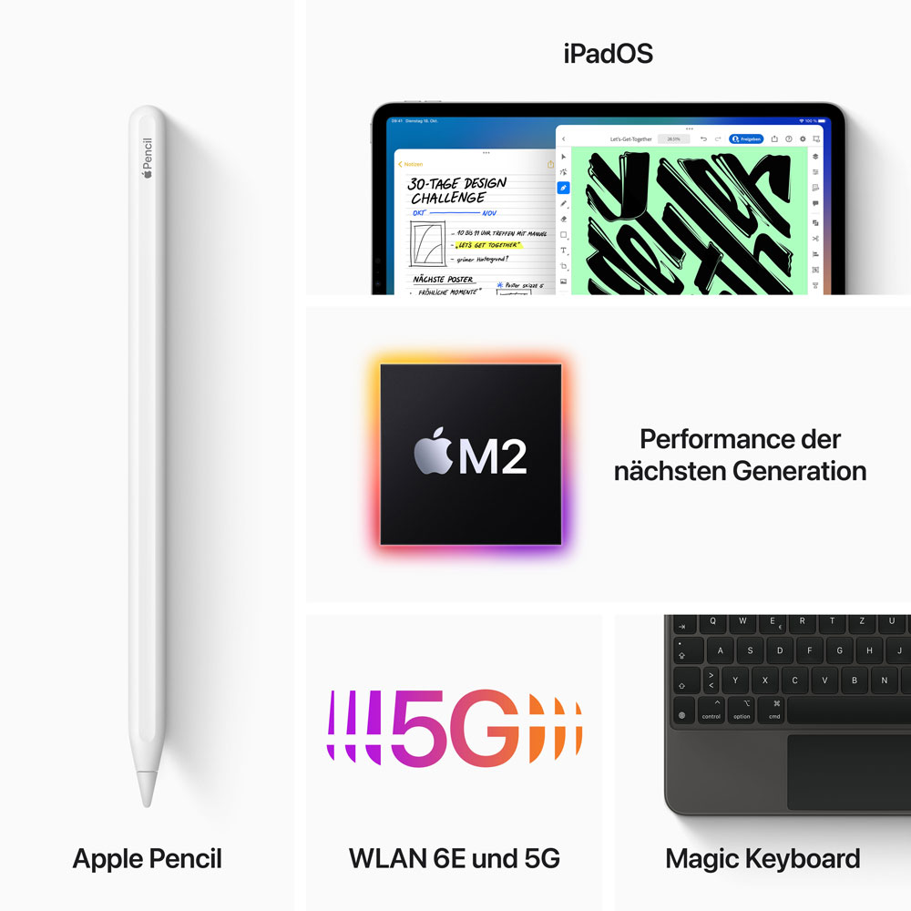 Купить Apple 12.9"  iPad Pro Wi-Fi + Cellular - 6. Generation - Tablet - 2TB - 32,8 cm (12.9") IPS (2732 x 2048) - 3G, 4G, 5G - Space-grau (MP263FD/A) в магазине wardena.ru