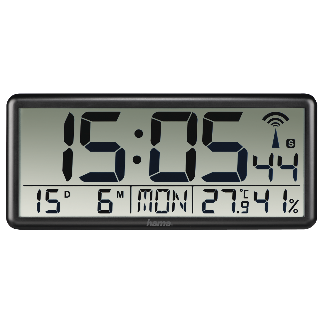 Купить Hama Jumbo Digitale Wanduhr Rechteck Schwarz (00186352) в магазине wardena.ru