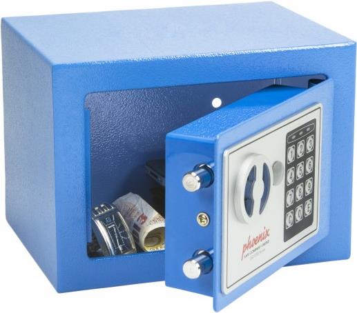 Купить phoenix Einbruchschutz-Tresor COMPACT, blau für Wertgegenstände und Bargeld, empfohlen für 1.500 EUR - 1 Stück (SS0721EB) в магазине wardena.ru