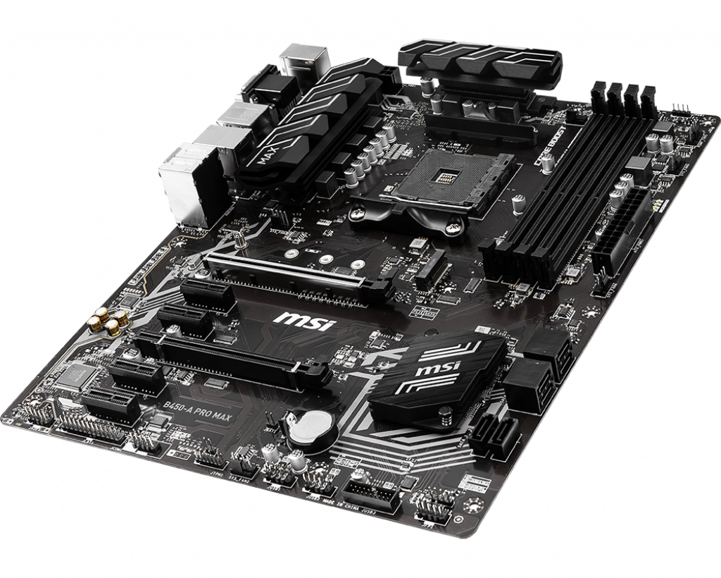 Купить MSI B450-A Pro Max - AMD - Socket AM4 - AMD Ryzen - DDR4-SDRAM - DIMM - 1866,2133,2400,2667,2800,2933,3000,3066,3200,3466,3733,3866,4133 MHz (B450-A PRO MAX) (7B86-022R) в магазине wardena.ru