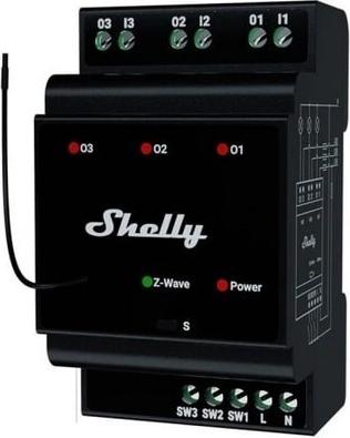 Купить Shelly Qubino Wave Pro 3 3-Kanal Din Z-wave Bus-Relais (3800238071998) в магазине wardena.ru