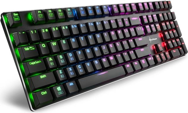 Купить Sharkoon PureWriter RGB Red - Tastatur - Hintergrundbeleuchtung - USB - Deutsch (4044951021451) в магазине wardena.ru