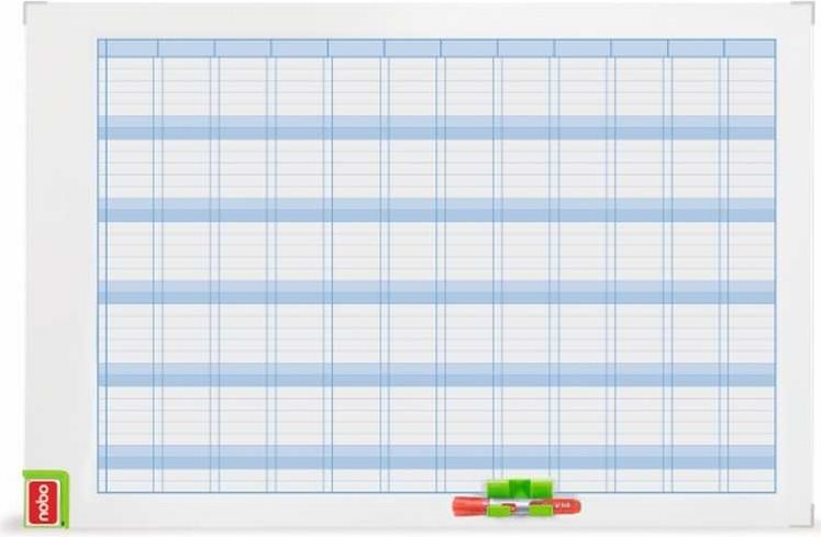 Купить NOBO Jahresplaner Performance (B)900 x (H)600 mm 1 Jahr in 12 Monaten, weiße, magnethaftende, beschreibbare (3048001) в магазине wardena.ru
